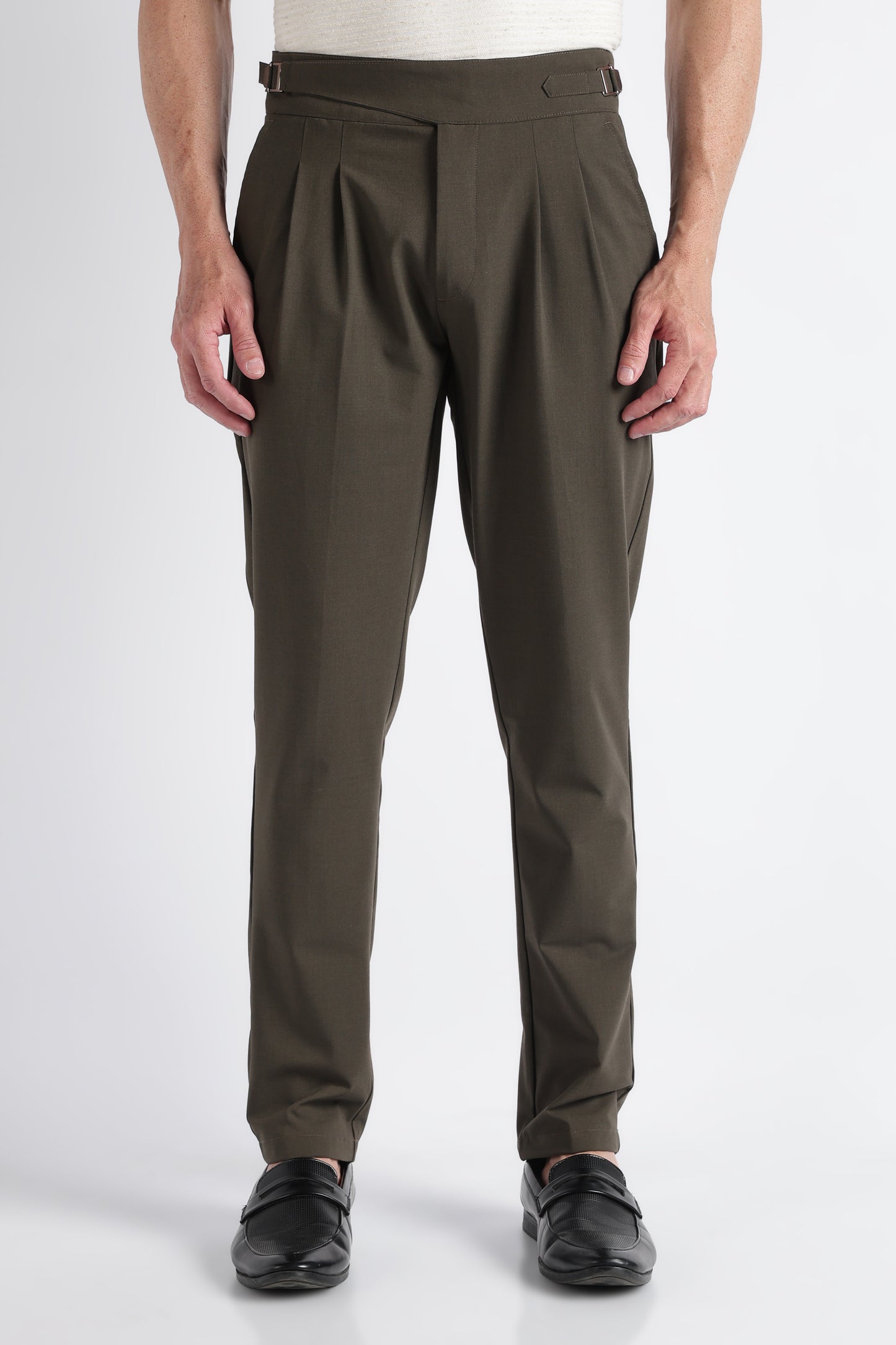 Green Classic Gurkha Trousers - Slim Fit