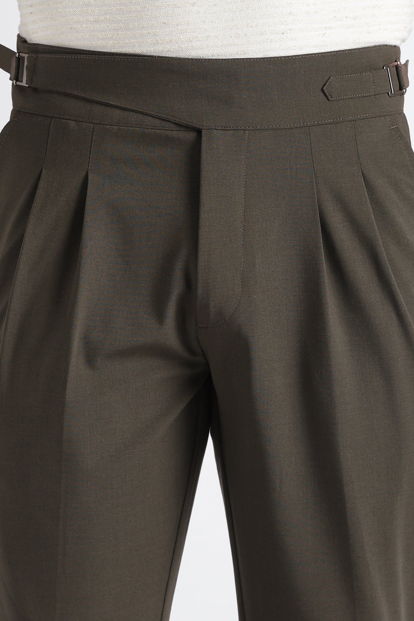Green Classic Gurkha Trousers - Slim Fit