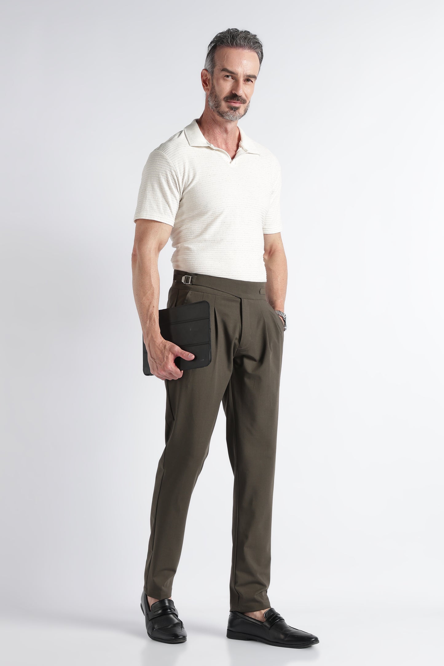 Green Classic Gurkha Trousers - Slim Fit
