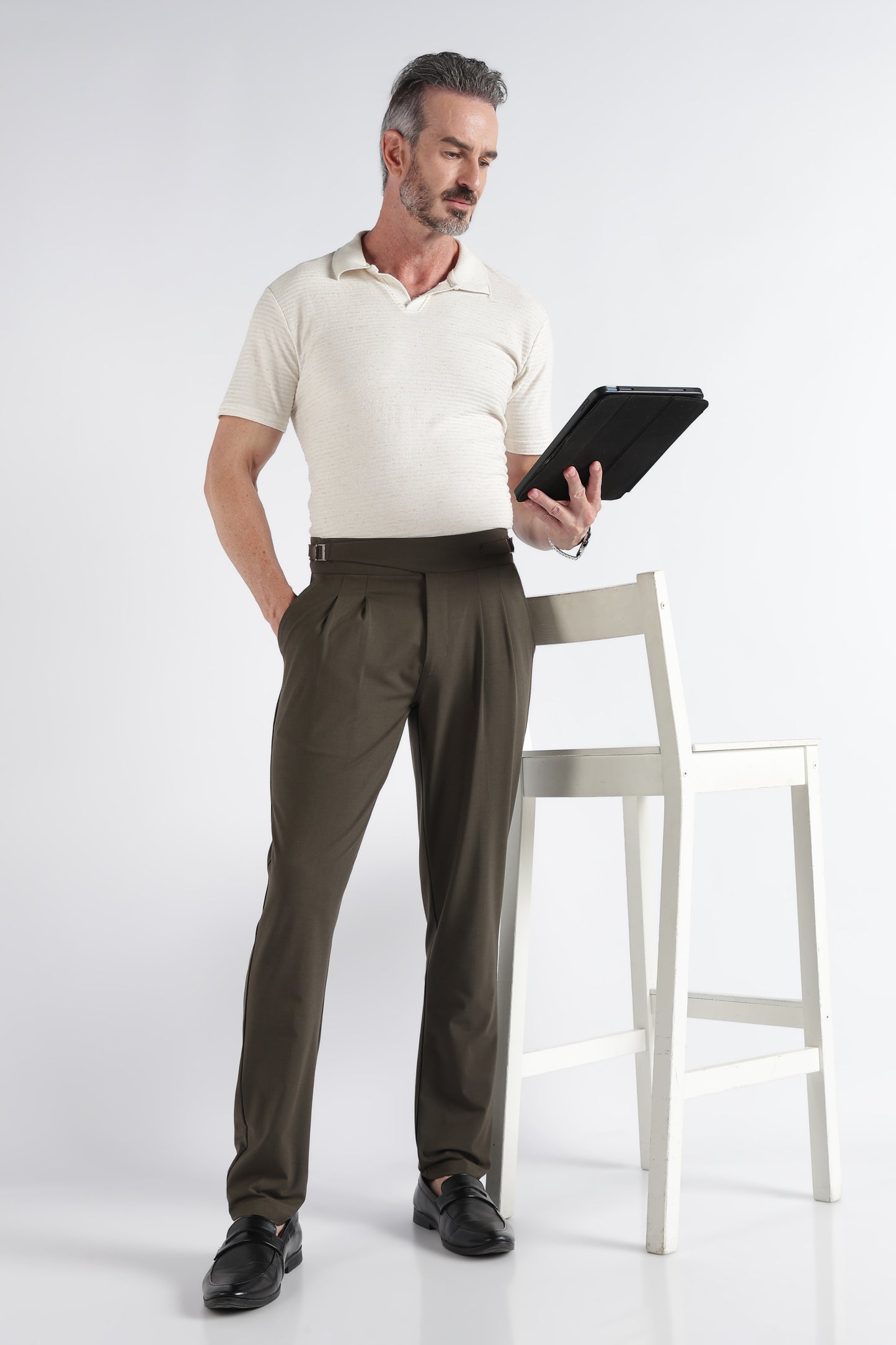 Green Classic Gurkha Trousers - Slim Fit