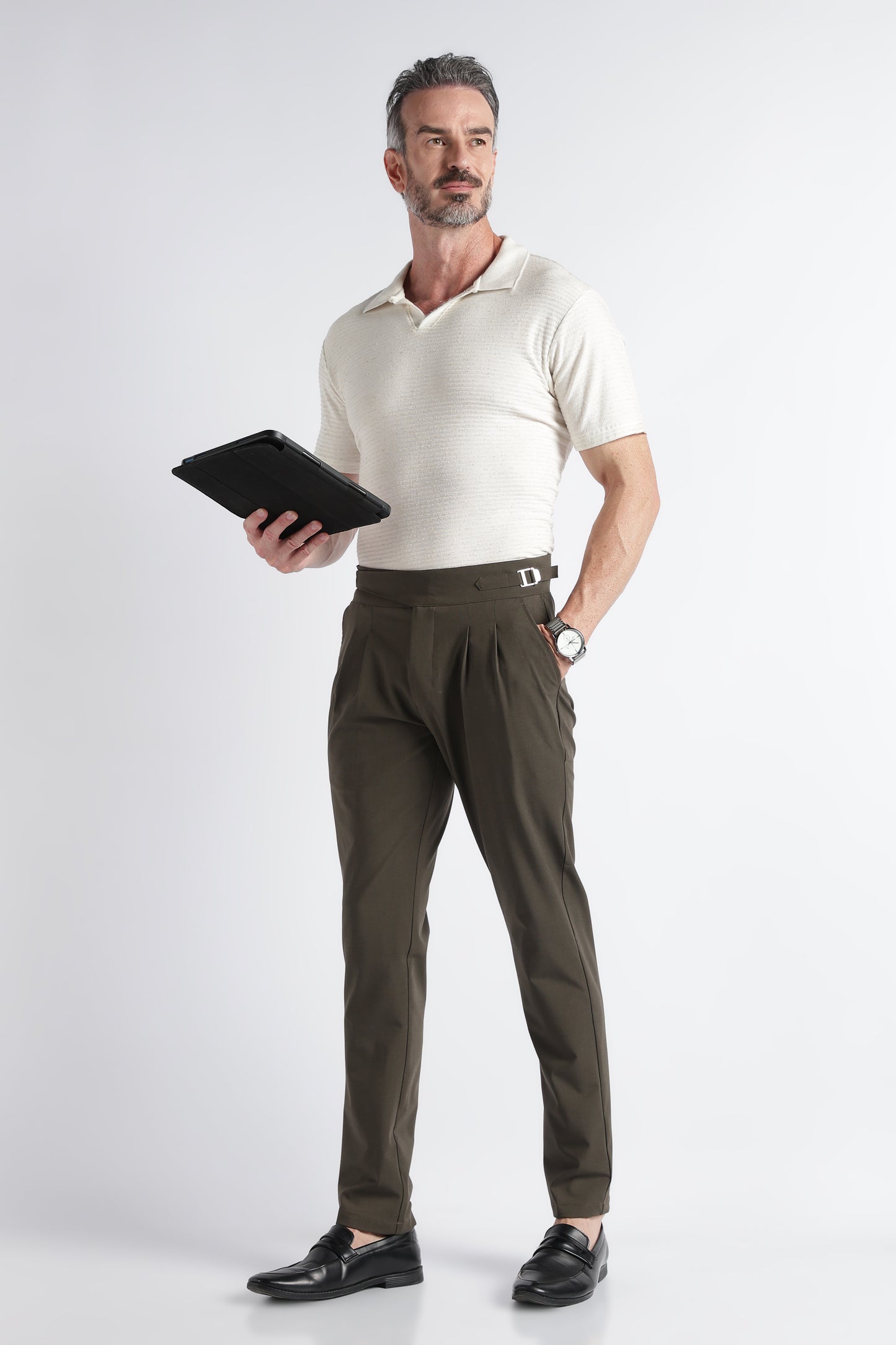 Green Classic Gurkha Trousers - Slim Fit
