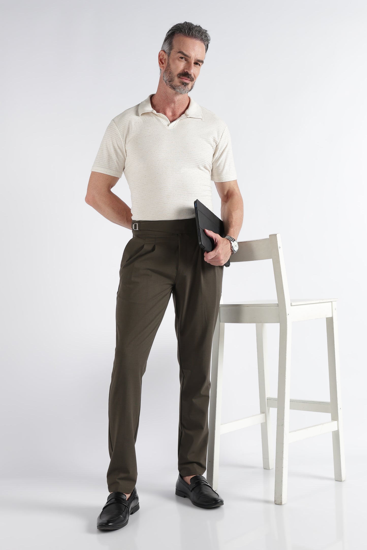Green Classic Gurkha Trousers - Slim Fit
