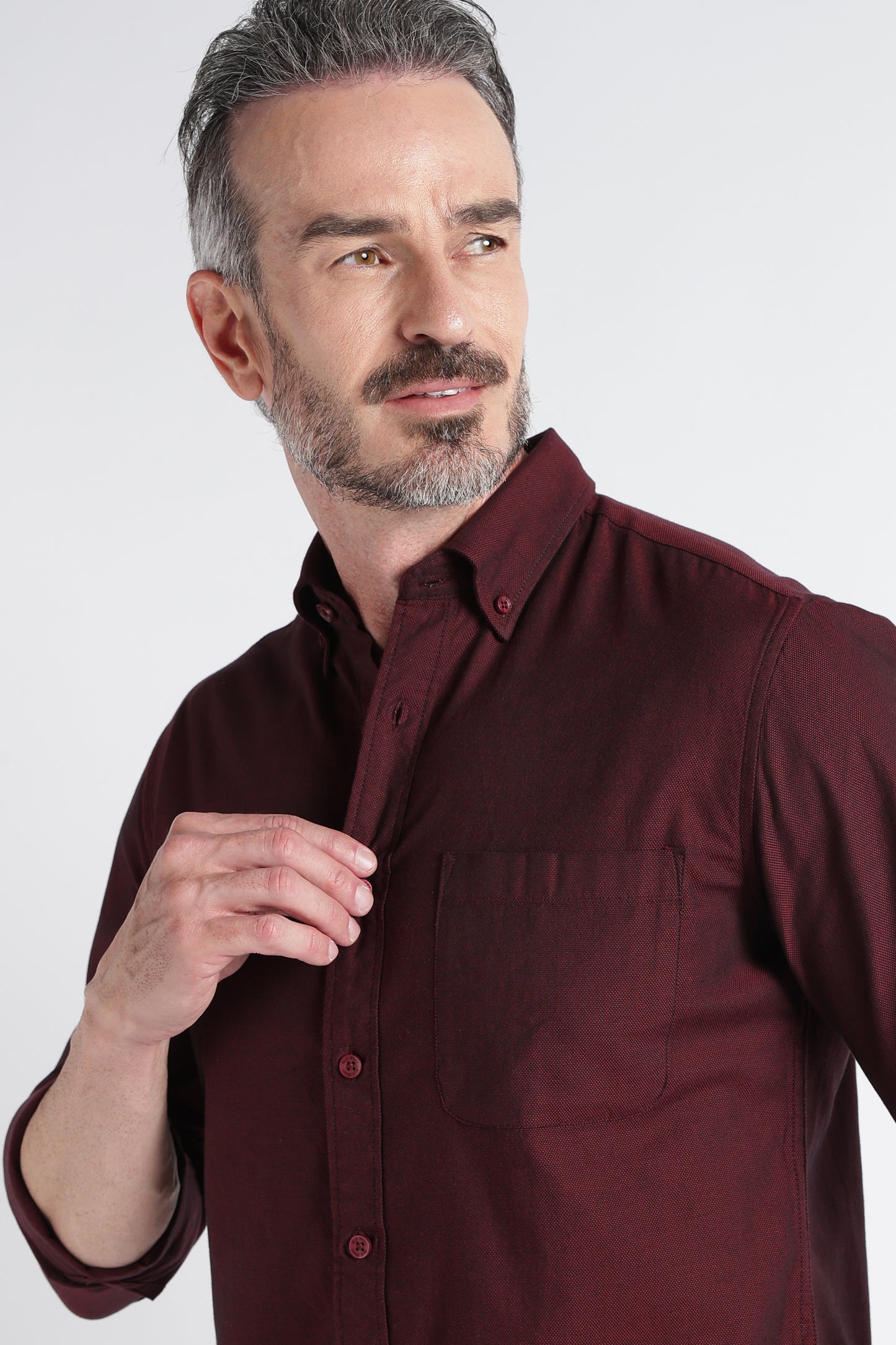Maroon Solid Shirt - Slim Fit Casual