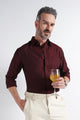 Maroon Solid Shirt - Slim Fit Casual