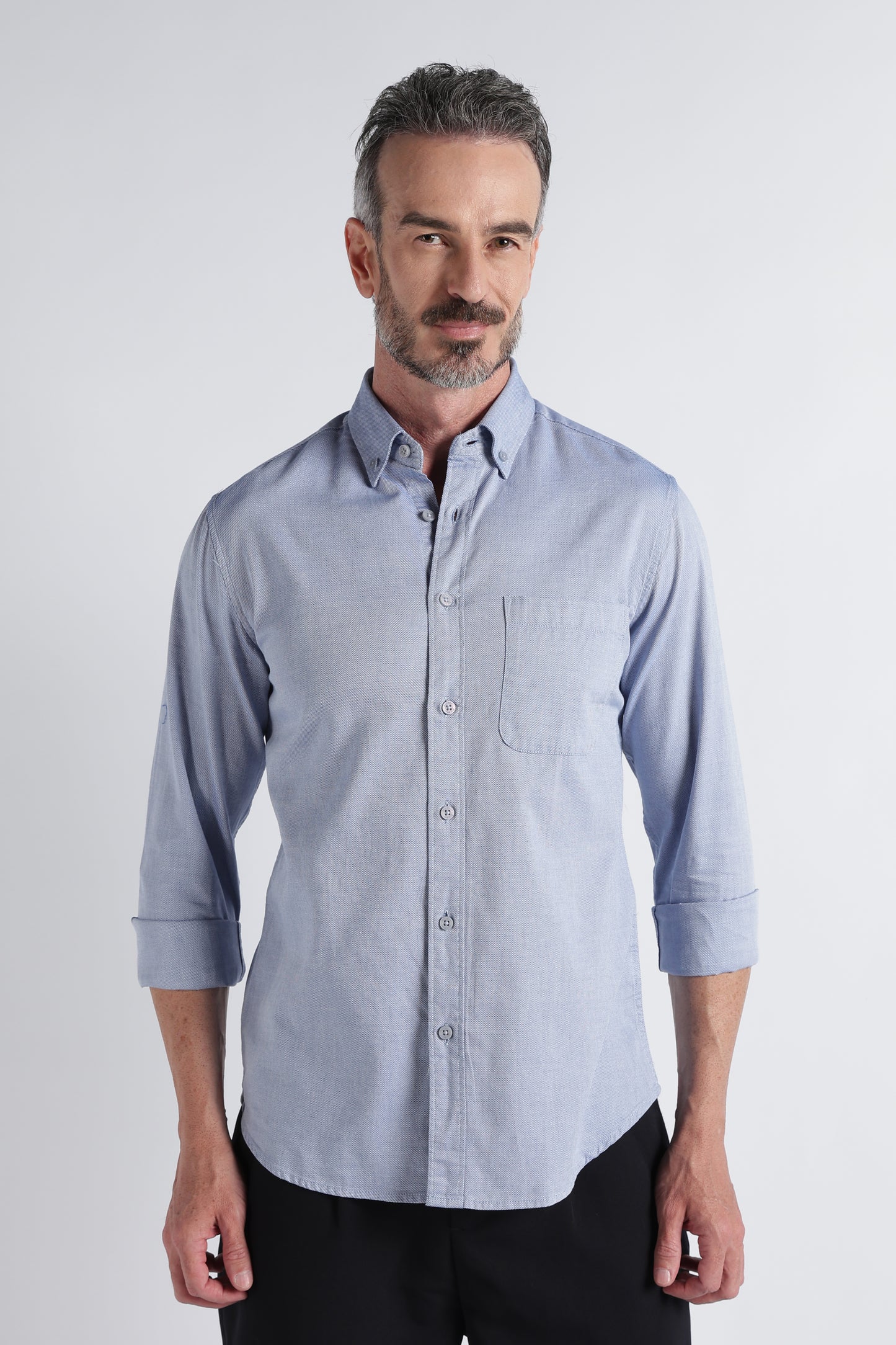 Royal Blue Solid Shirt - Slim Fit Casual