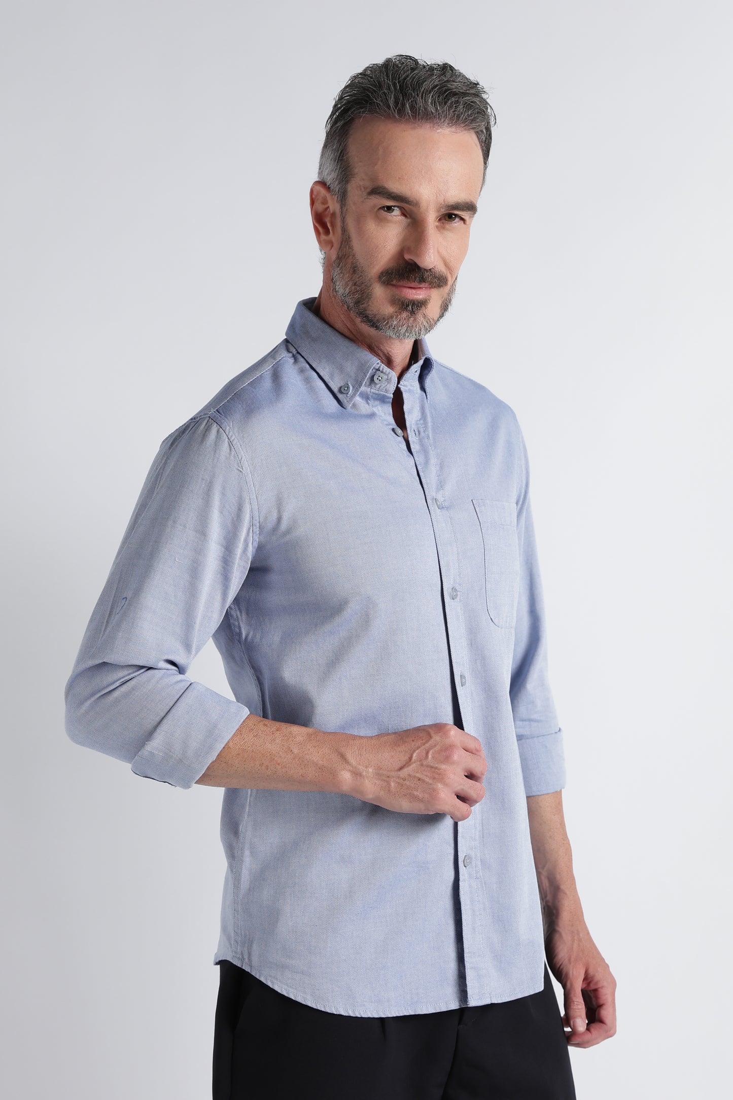 Royal Blue Solid Shirt - Slim Fit Casual