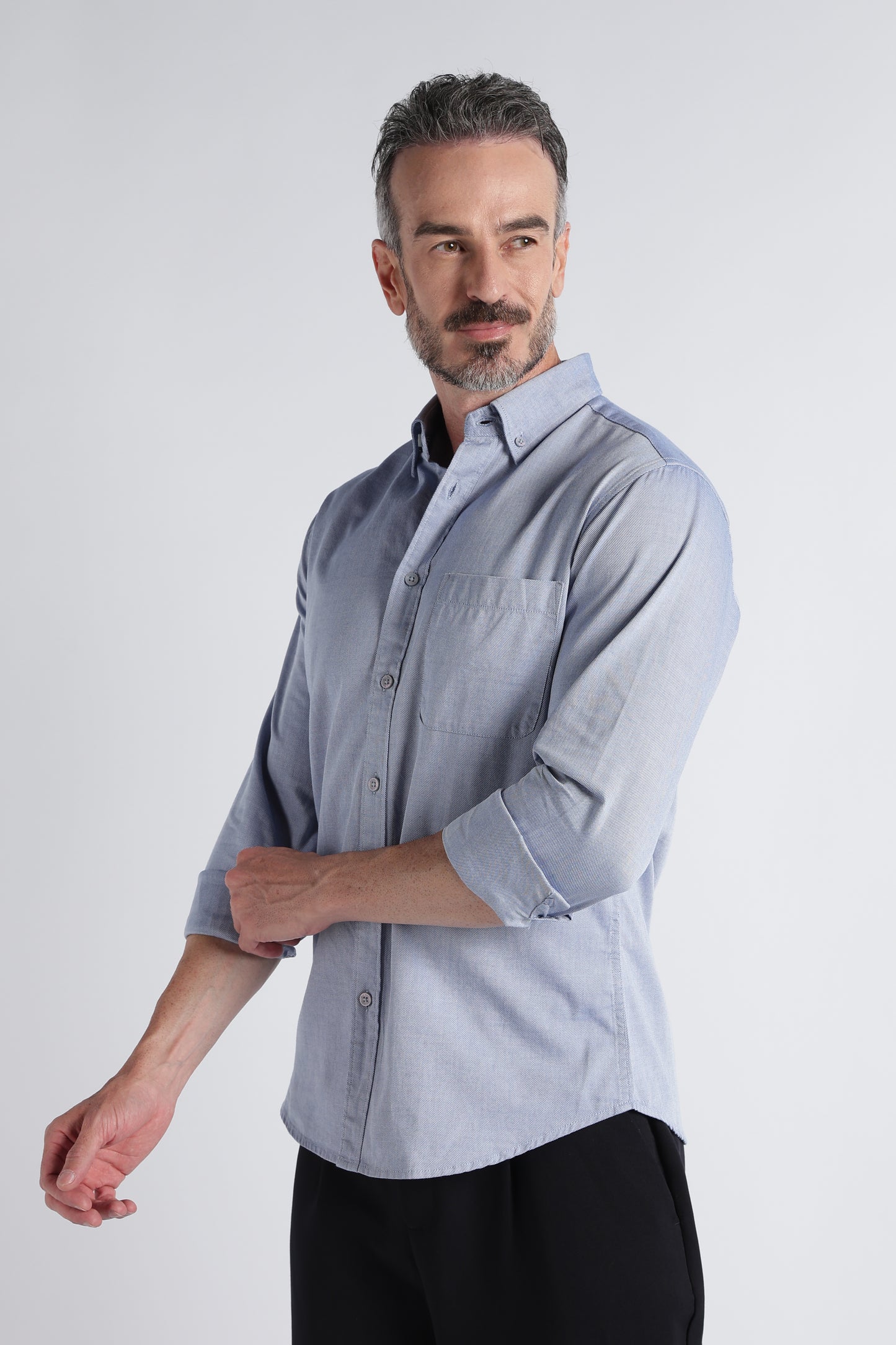 Royal Blue Solid Shirt - Slim Fit Casual