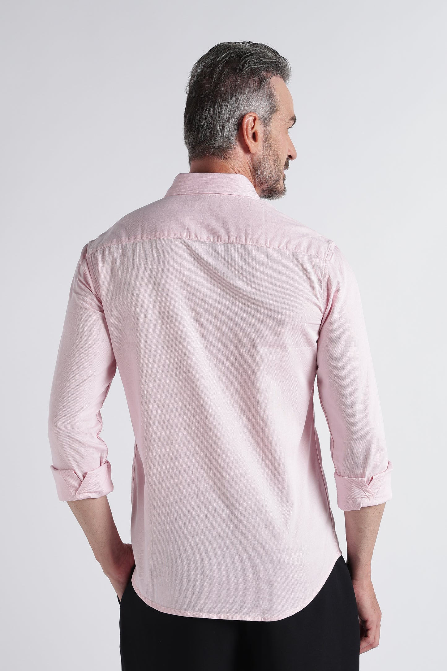 Light Pink Solid Shirt - Slim Fit Casual