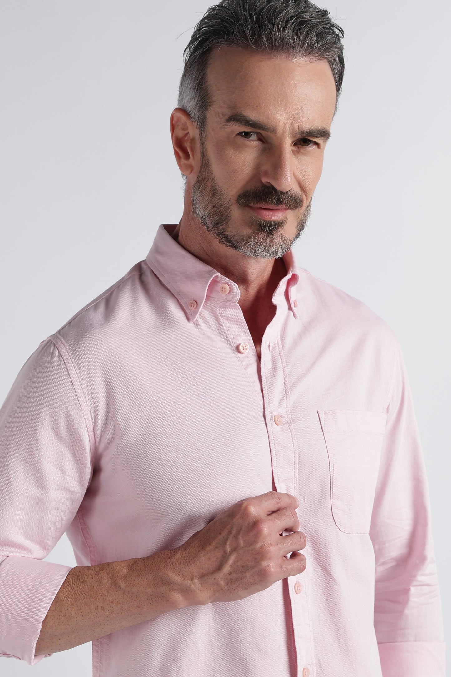 Light Pink Solid Shirt - Slim Fit Casual