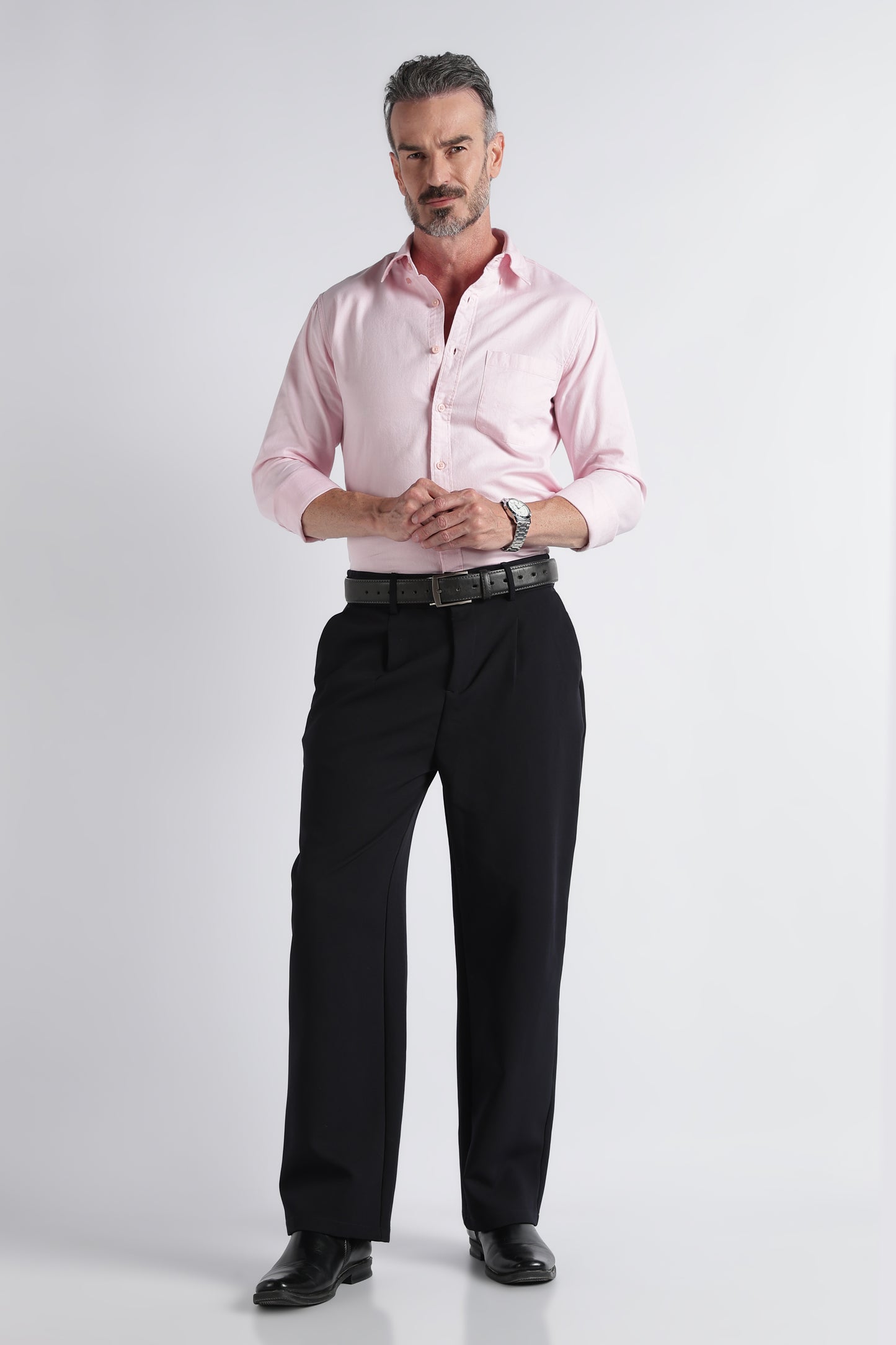 Light Pink Solid Shirt - Slim Fit Casual
