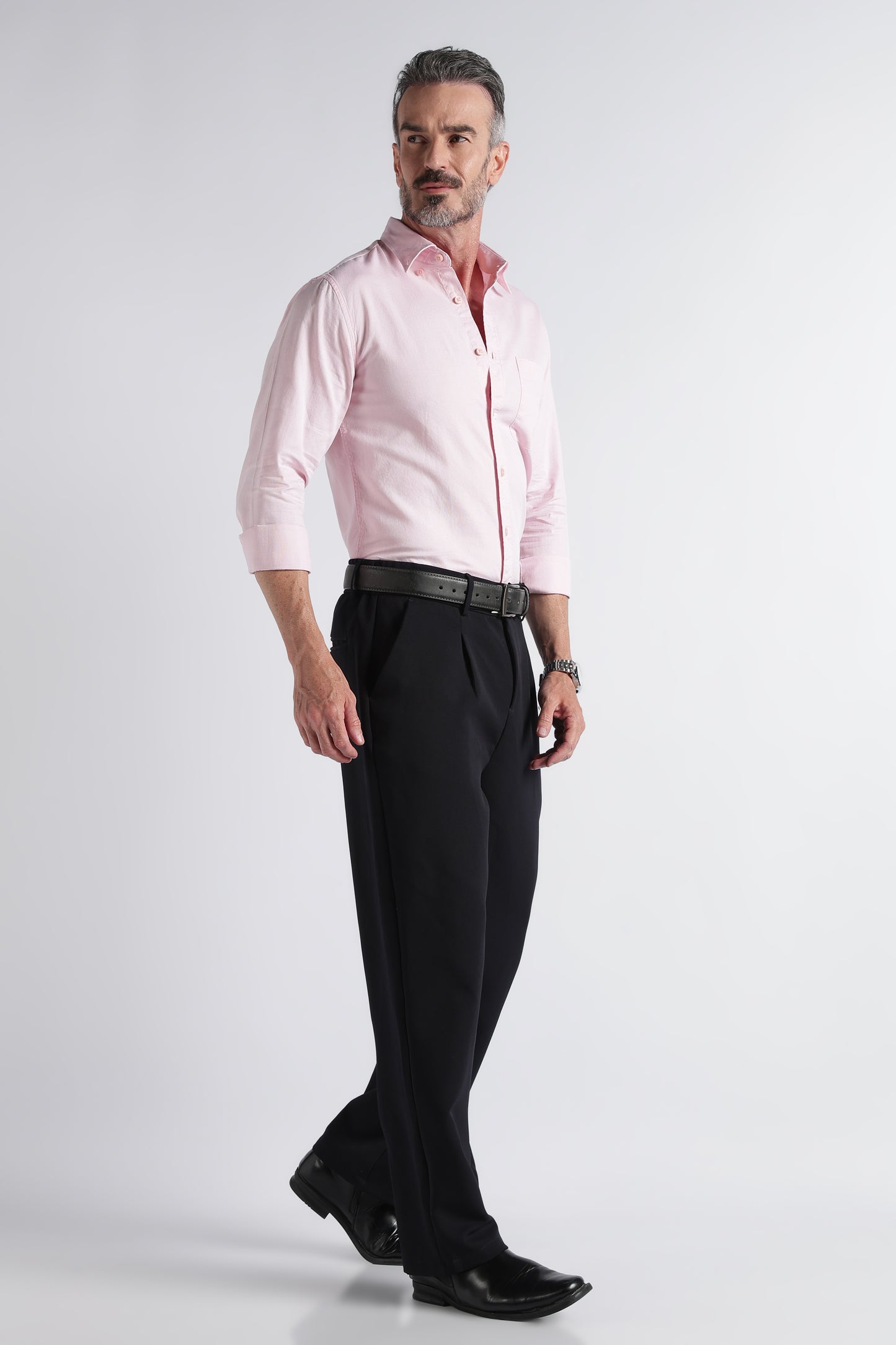 Light Pink Solid Shirt - Slim Fit Casual