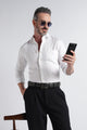 White Solid Shirt - Slim Fit Casual