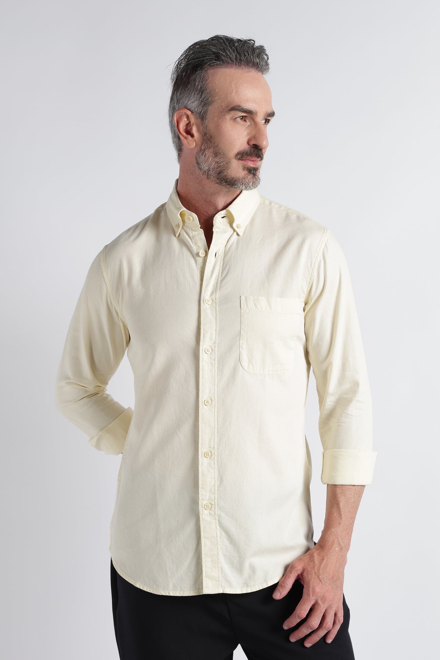 Yellow Solid Shirt - Slim Fit Casual