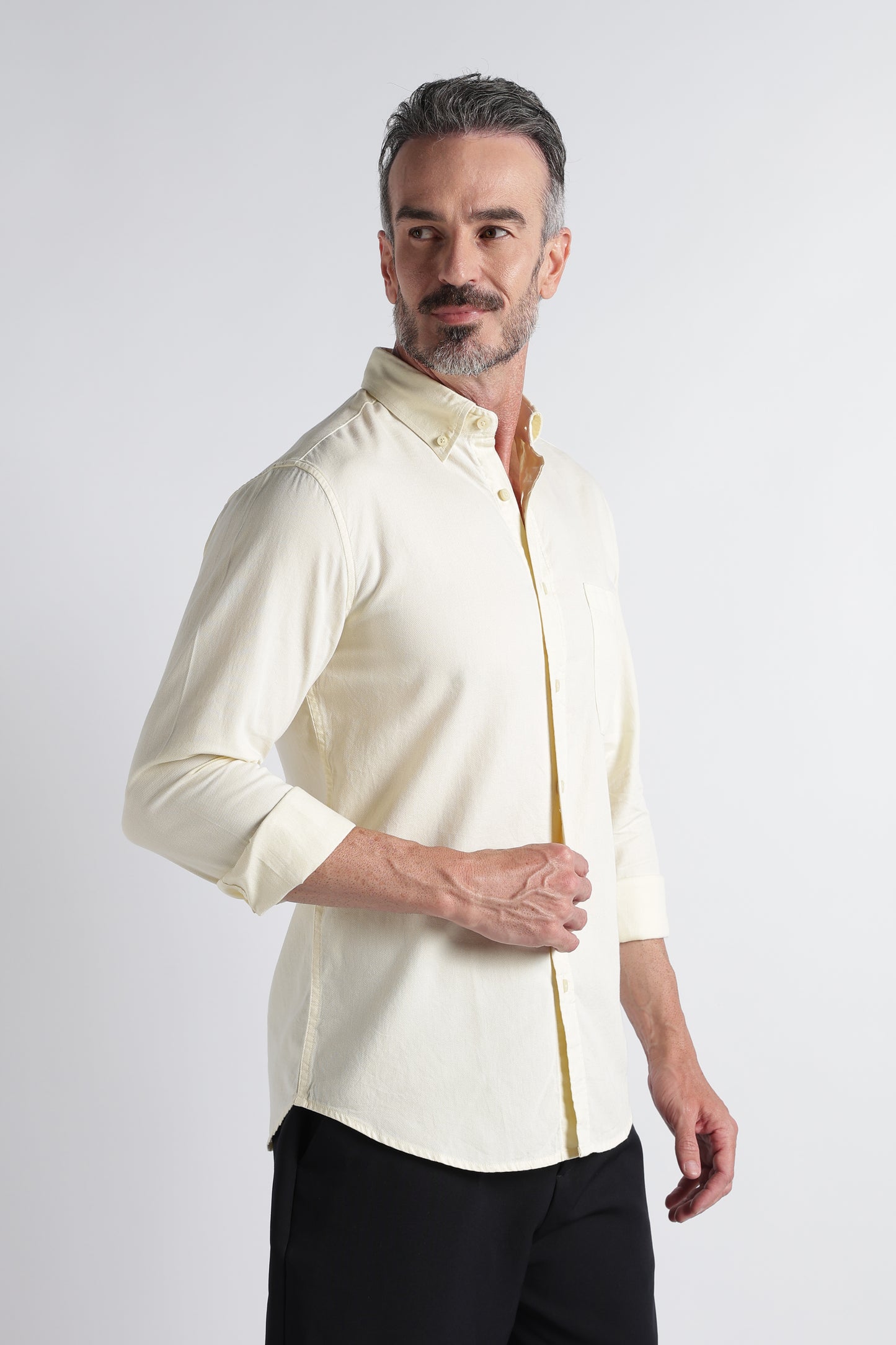 Yellow Solid Shirt - Slim Fit Casual