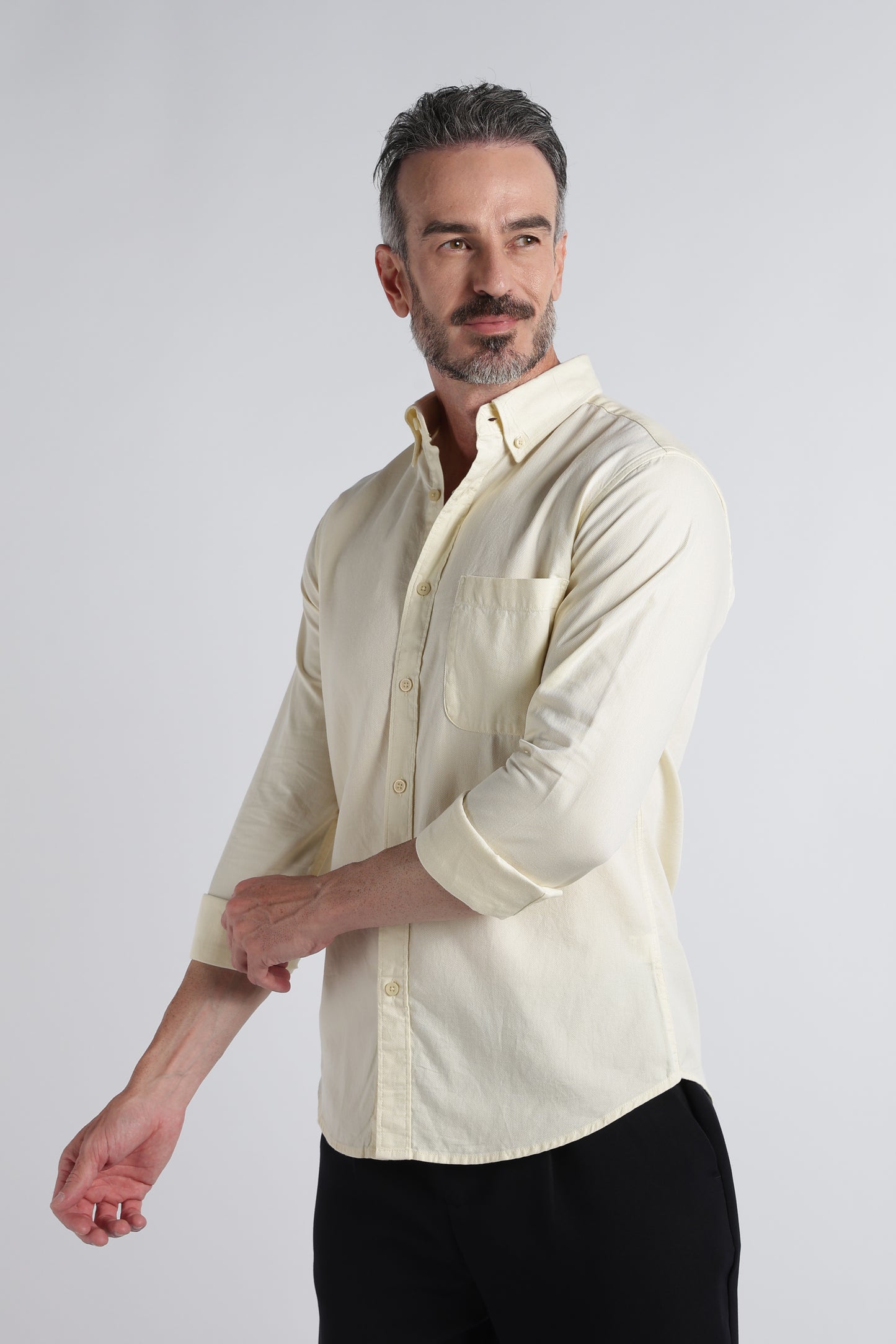 Yellow Solid Shirt - Slim Fit Casual