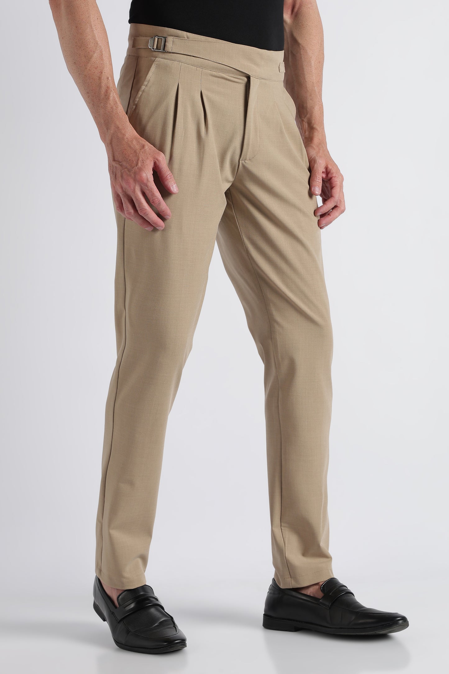 Beige Classic Gurkha Trousers - Slim Fit