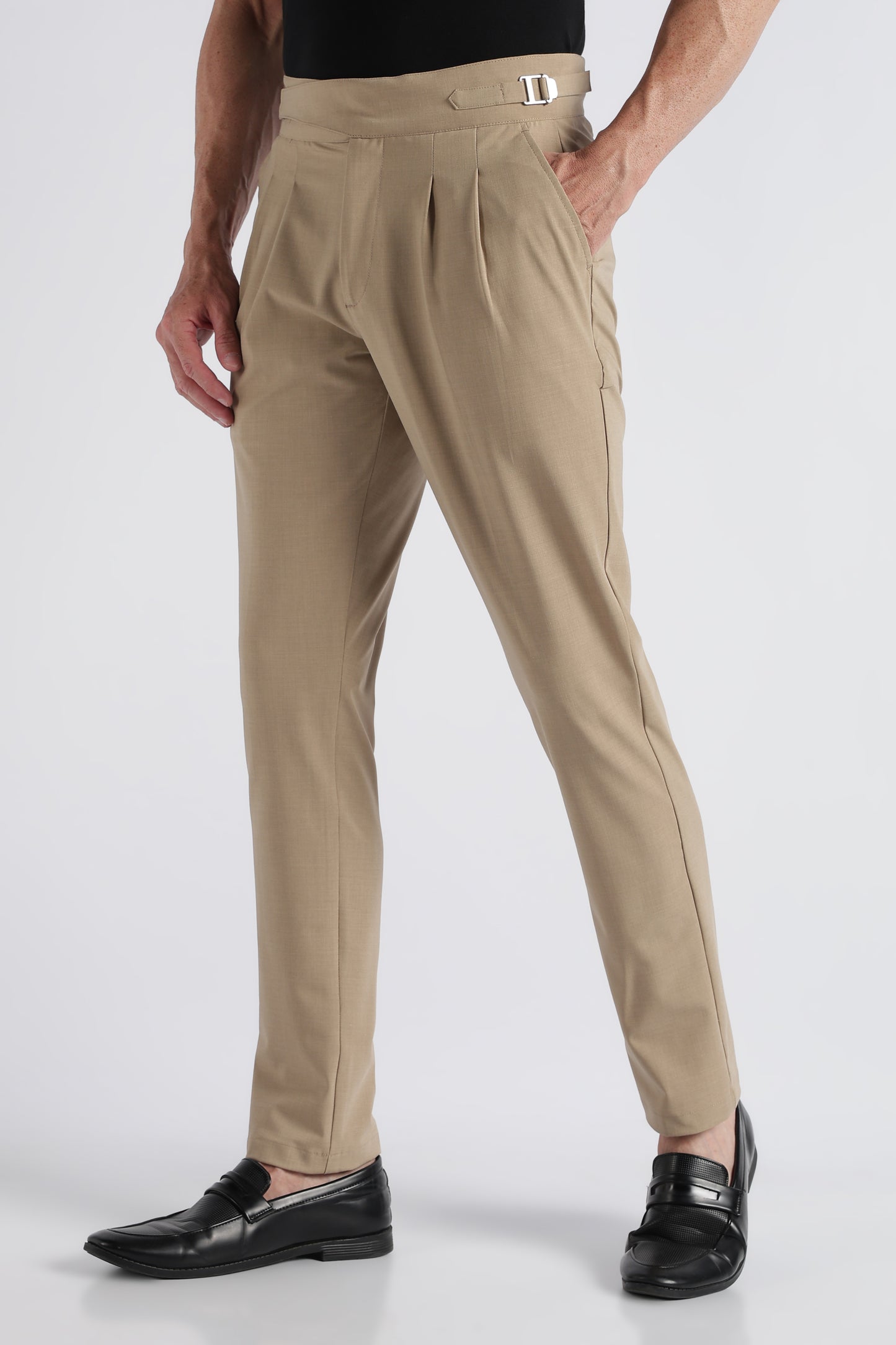 Beige Classic Gurkha Trousers - Slim Fit