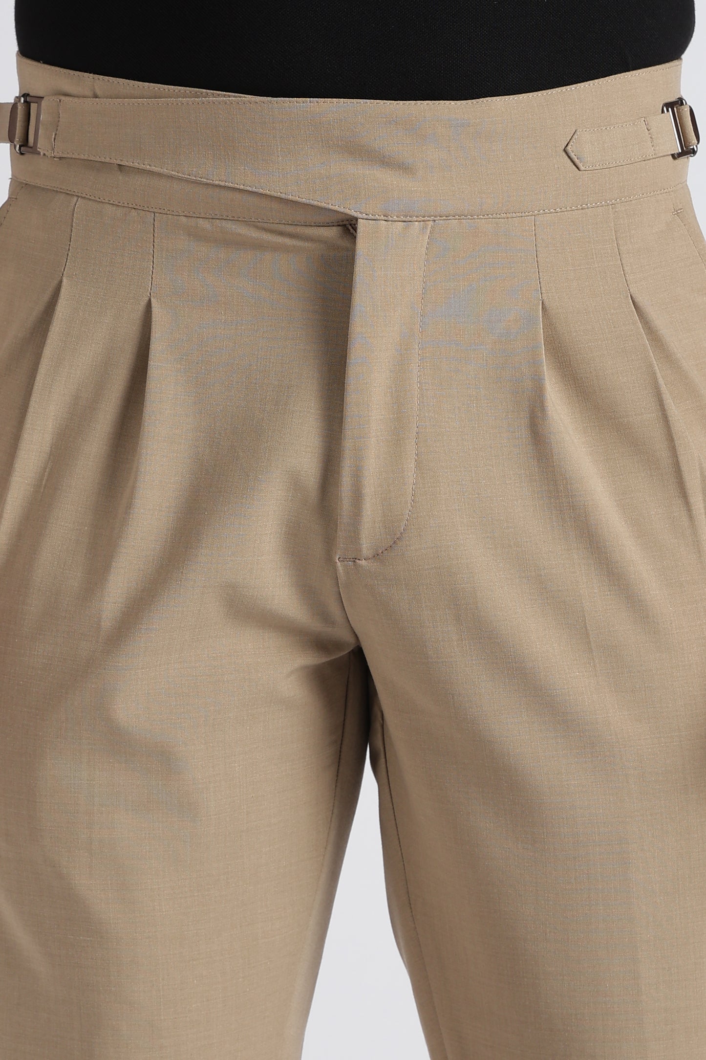 Beige Classic Gurkha Trousers - Slim Fit