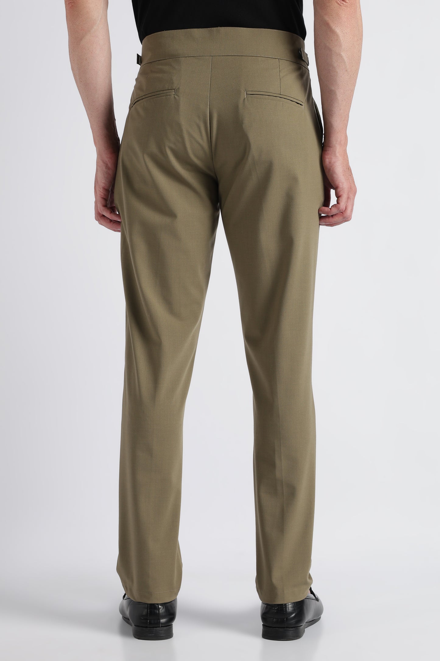 Olive Classic Gurkha Trousers - Slim Fit