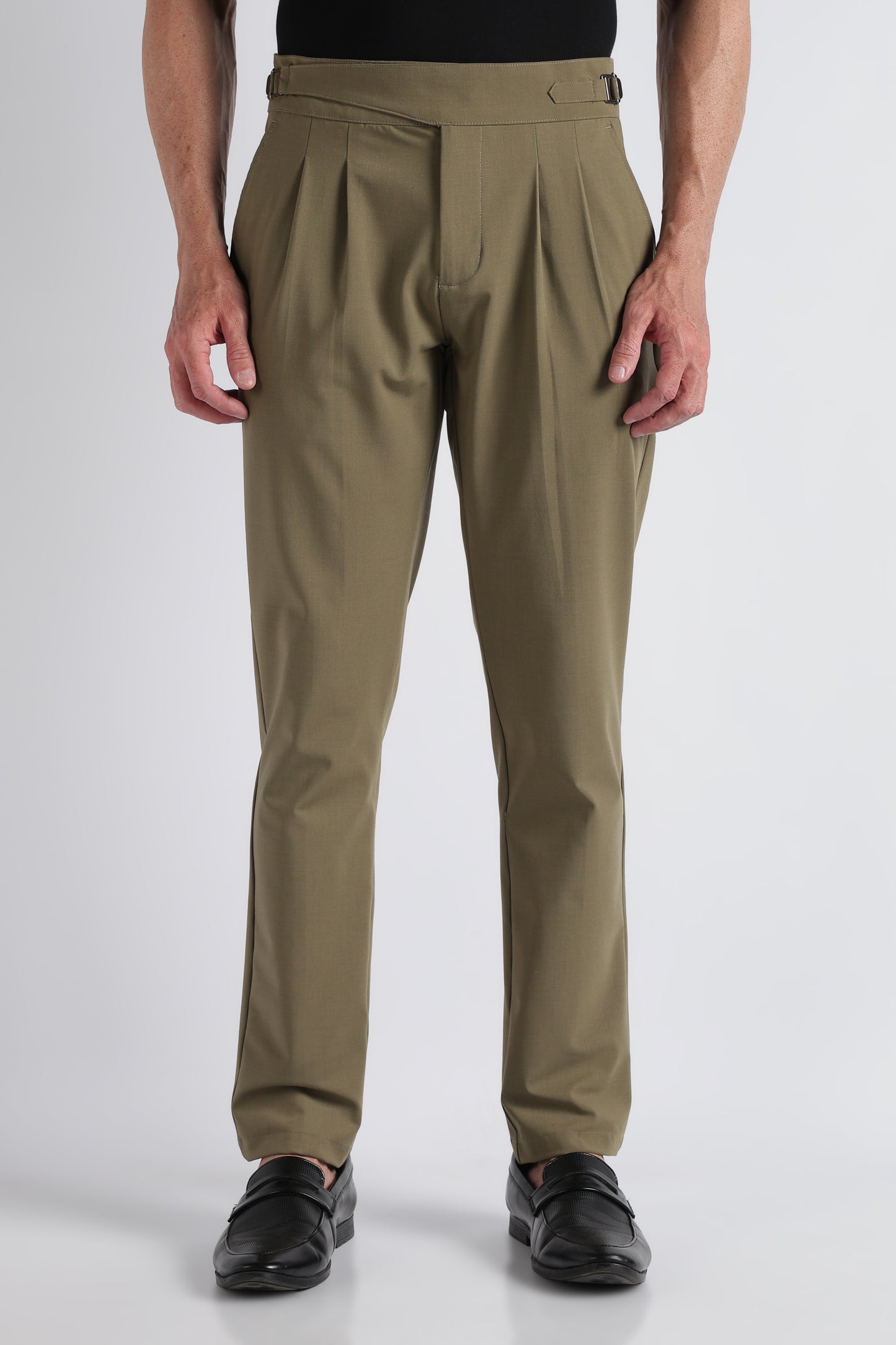 Olive Classic Gurkha Trousers - Slim Fit