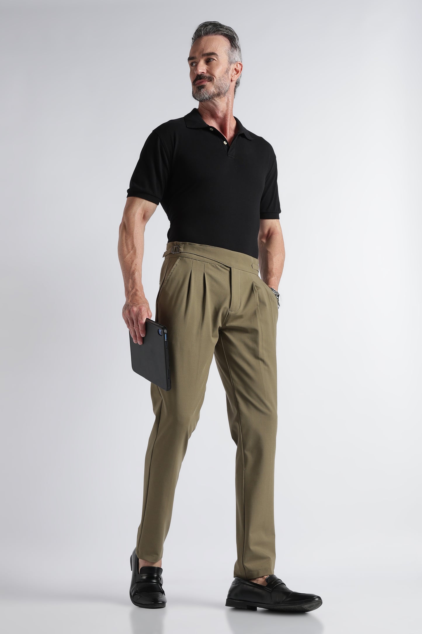 Olive Classic Gurkha Trousers - Slim Fit