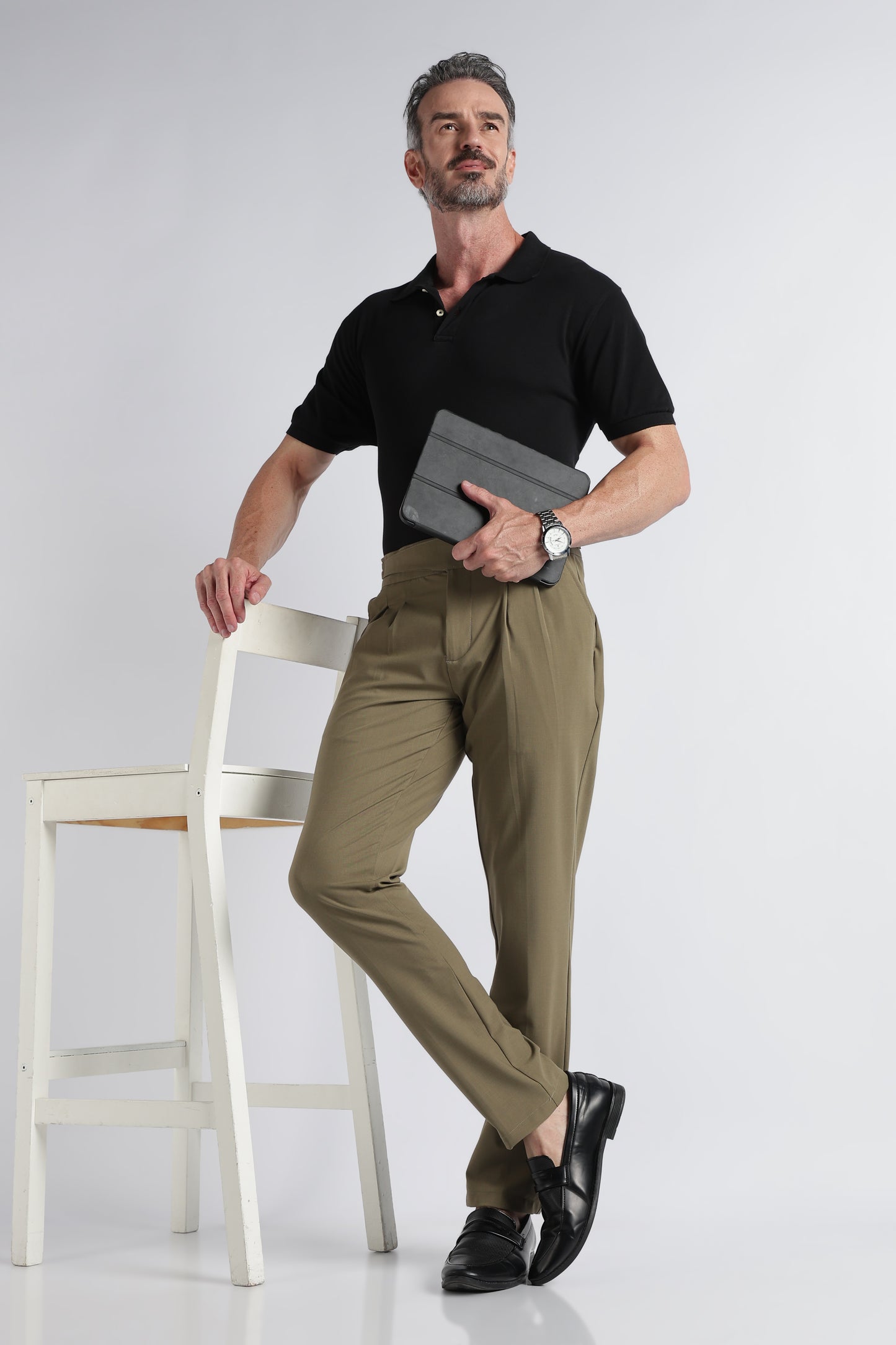 Olive Classic Gurkha Trousers - Slim Fit
