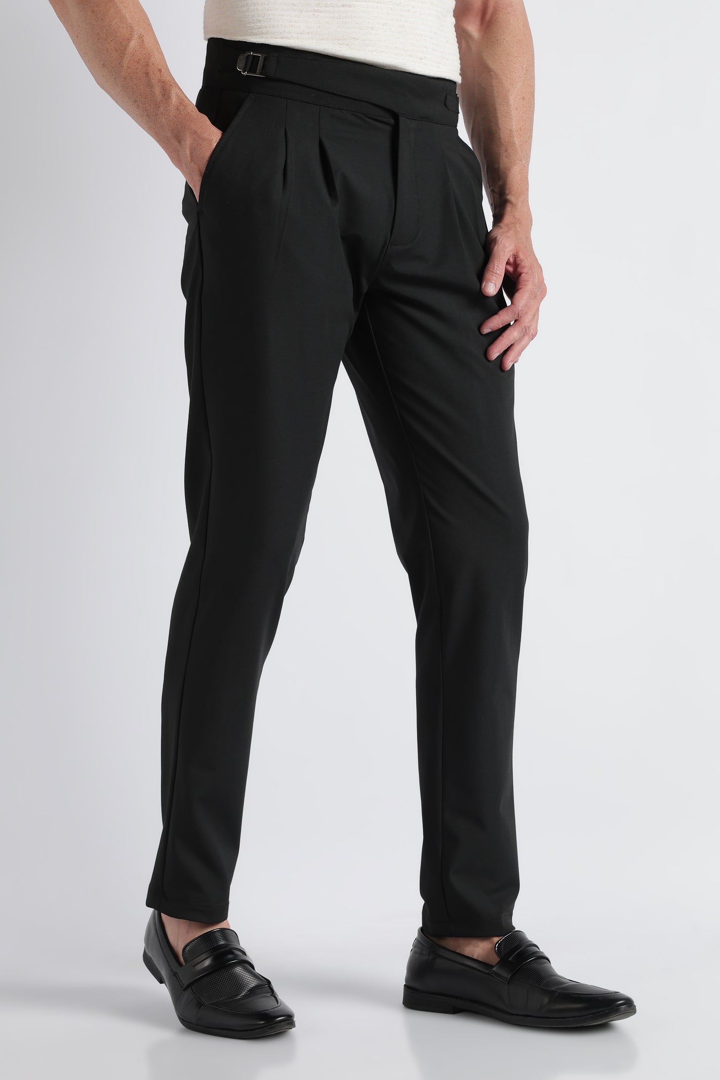 Black Classic Gurkha Trousers - Slim Fit