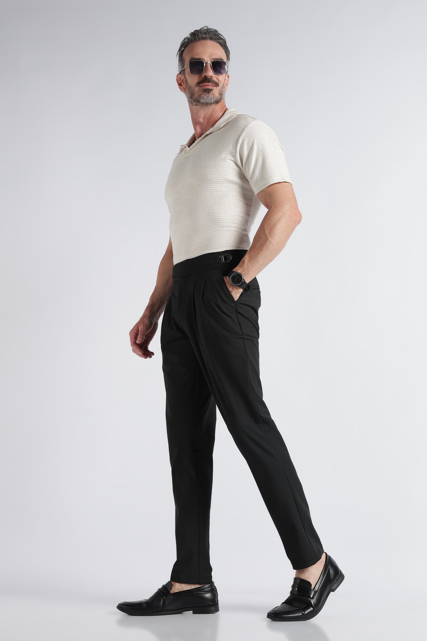 Black Classic Gurkha Trousers - Slim Fit
