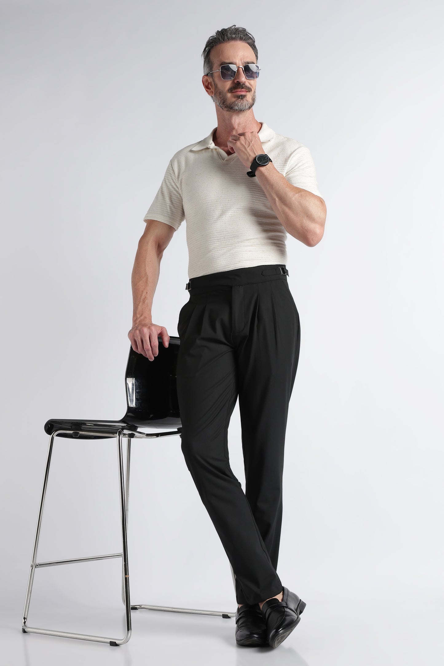 Black Classic Gurkha Trousers - Slim Fit