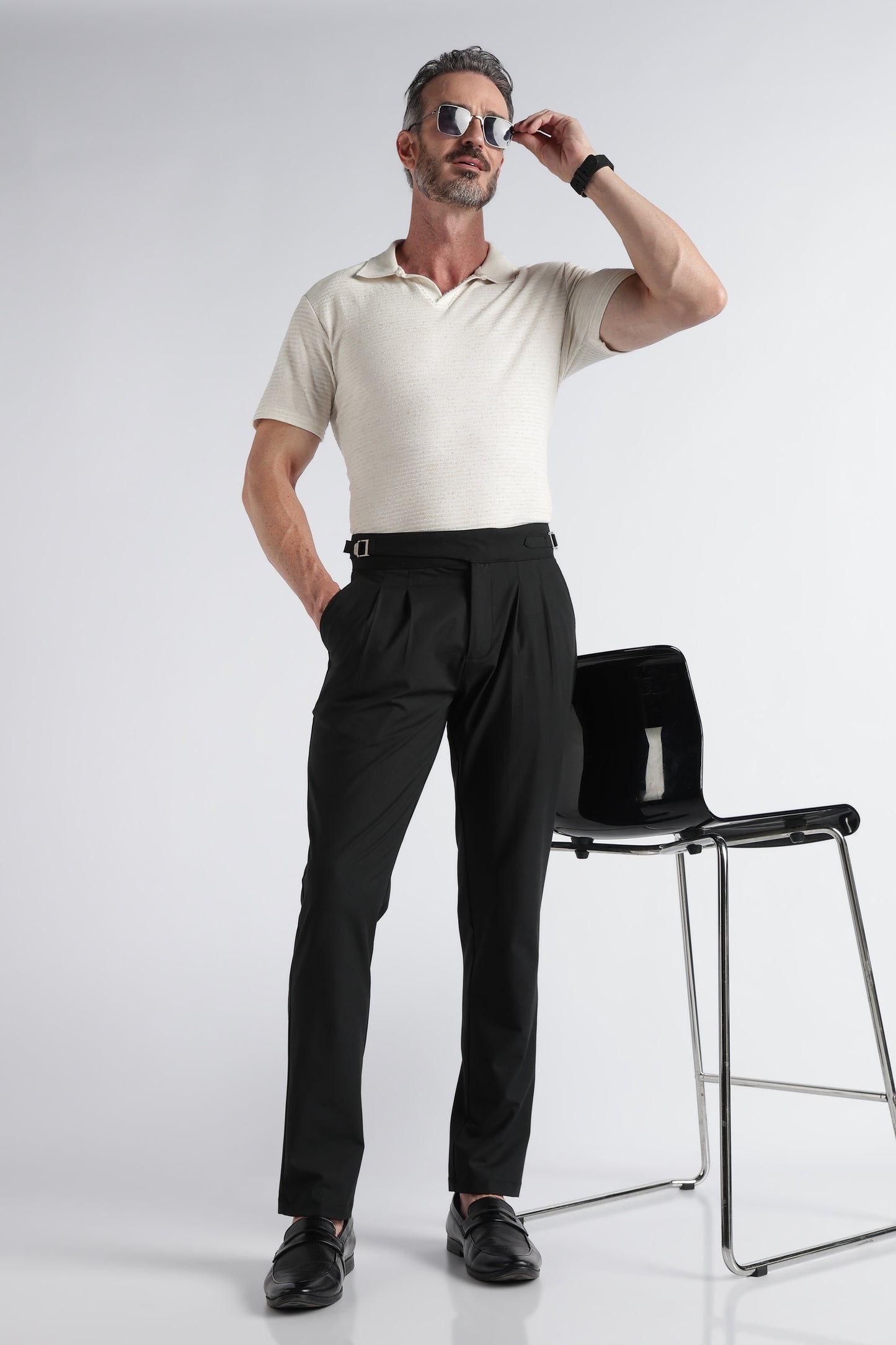 Black Classic Gurkha Trousers - Slim Fit