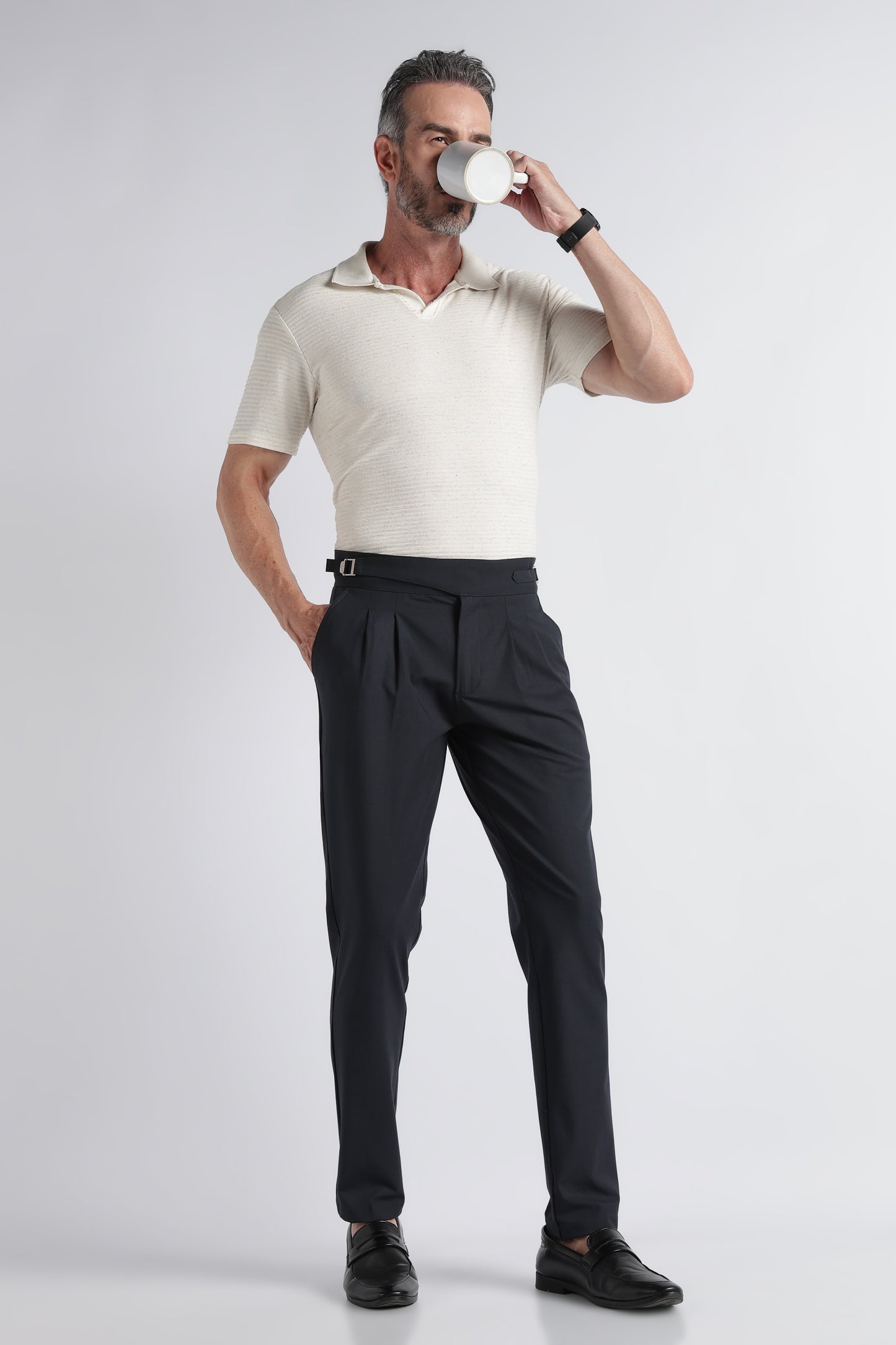 Navy Classic Gurkha Trousers - Slim Fit