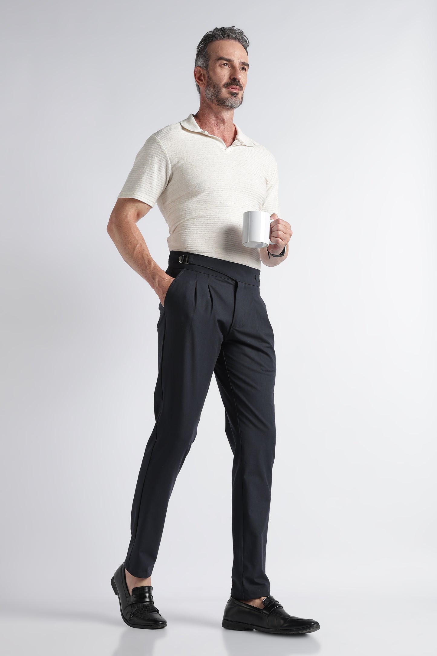 Navy Classic Gurkha Trousers - Slim Fit