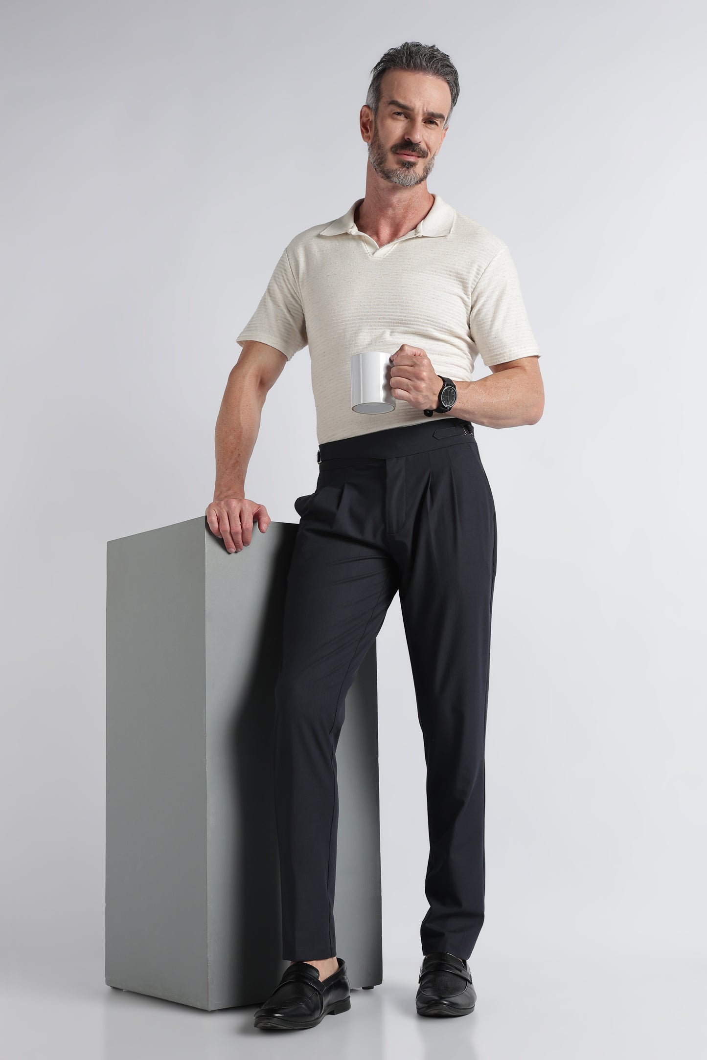 Navy Classic Gurkha Trousers - Slim Fit