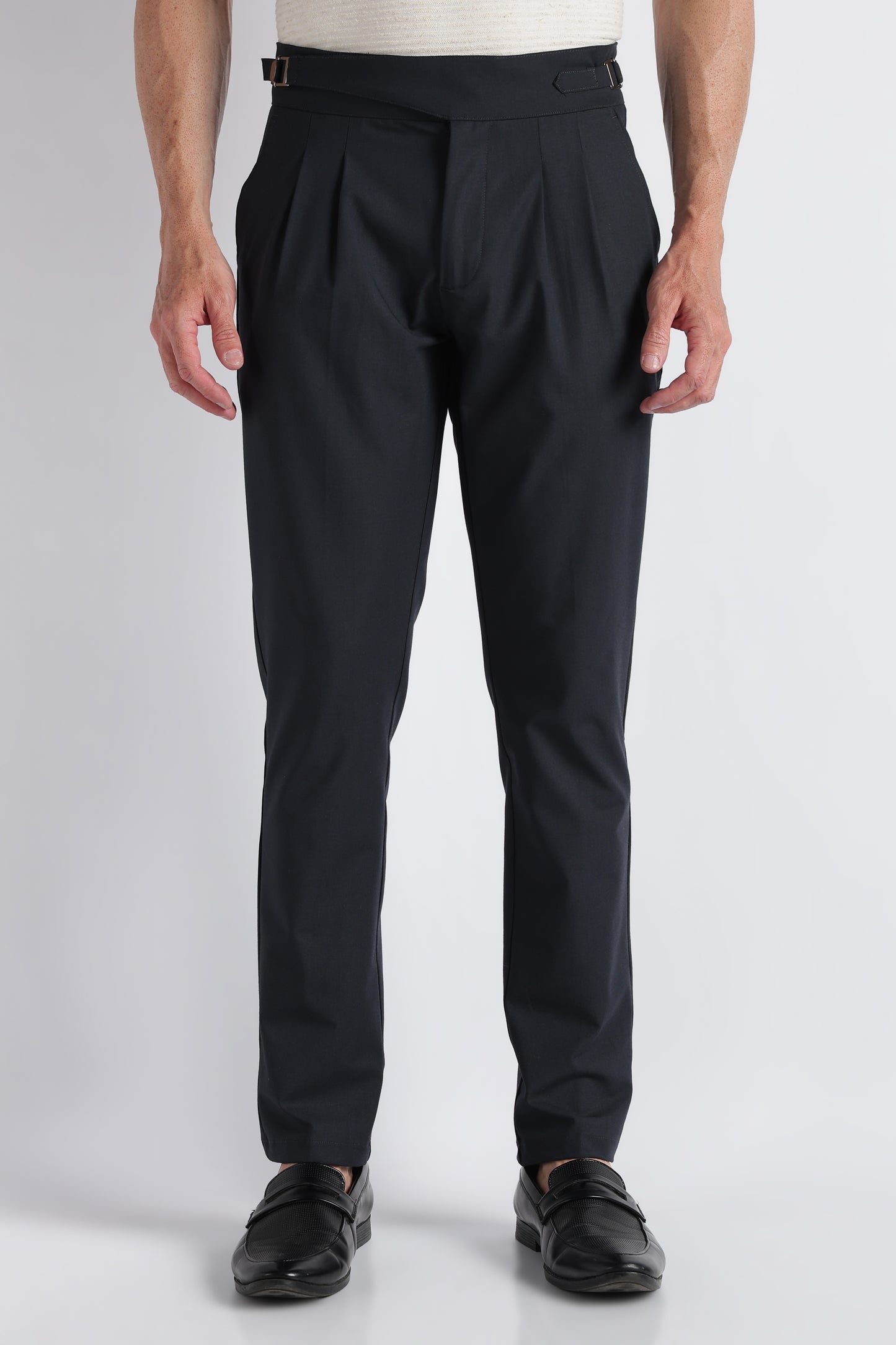 Navy Classic Gurkha Trousers - Slim Fit