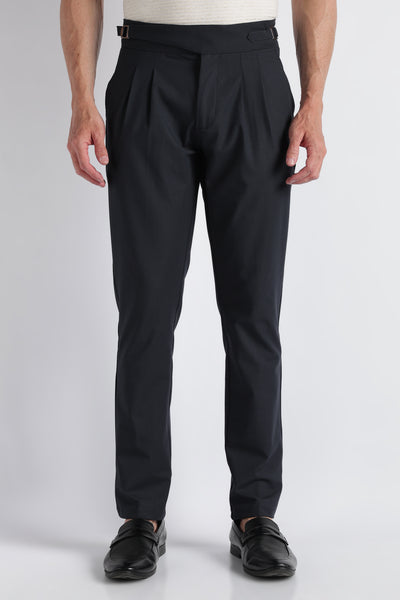 Navy Classic Gurkha Trousers - Slim Fit