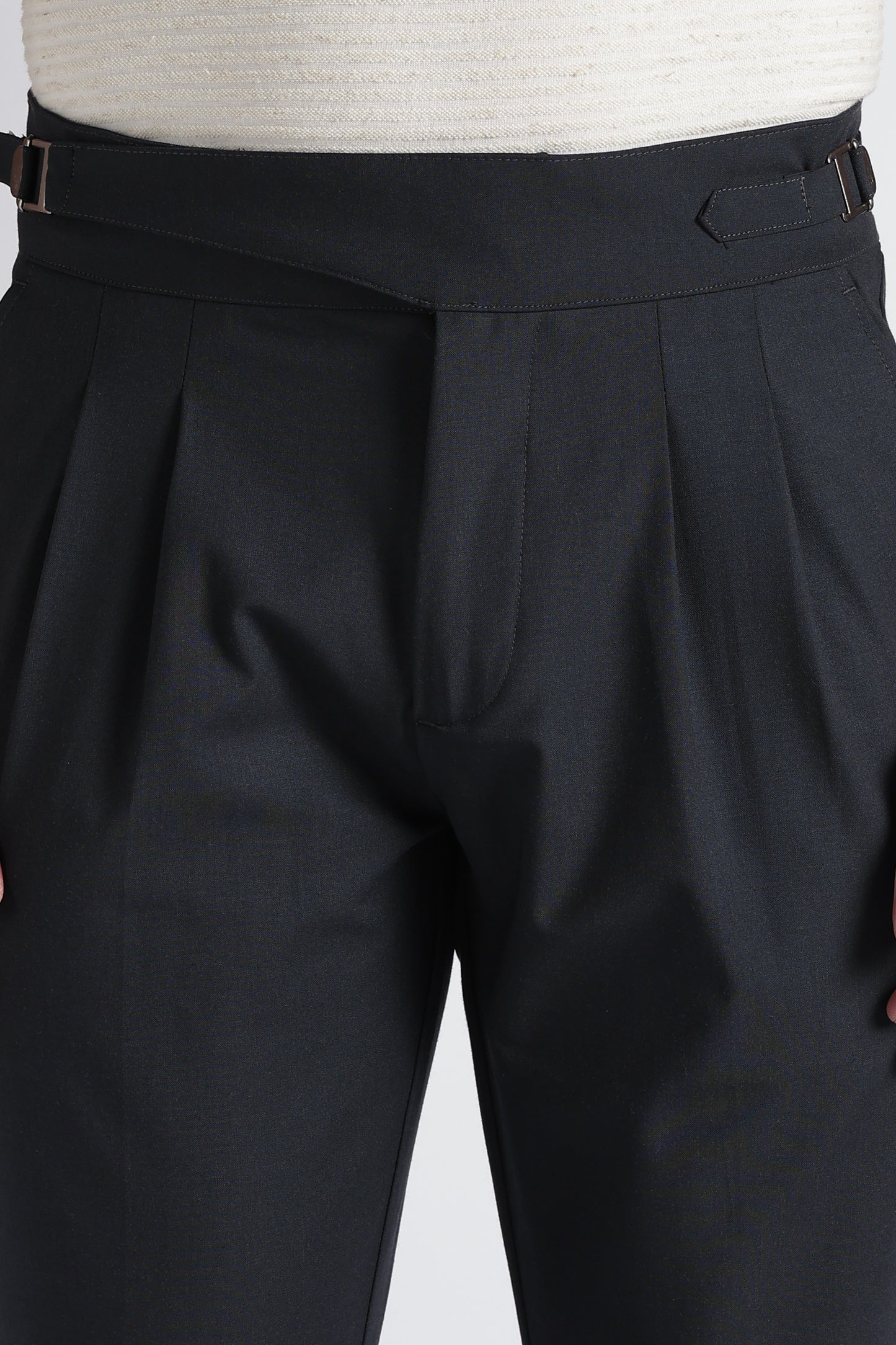Navy Classic Gurkha Trousers - Slim Fit