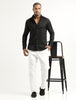 Nylon Self-Design Shirt Black