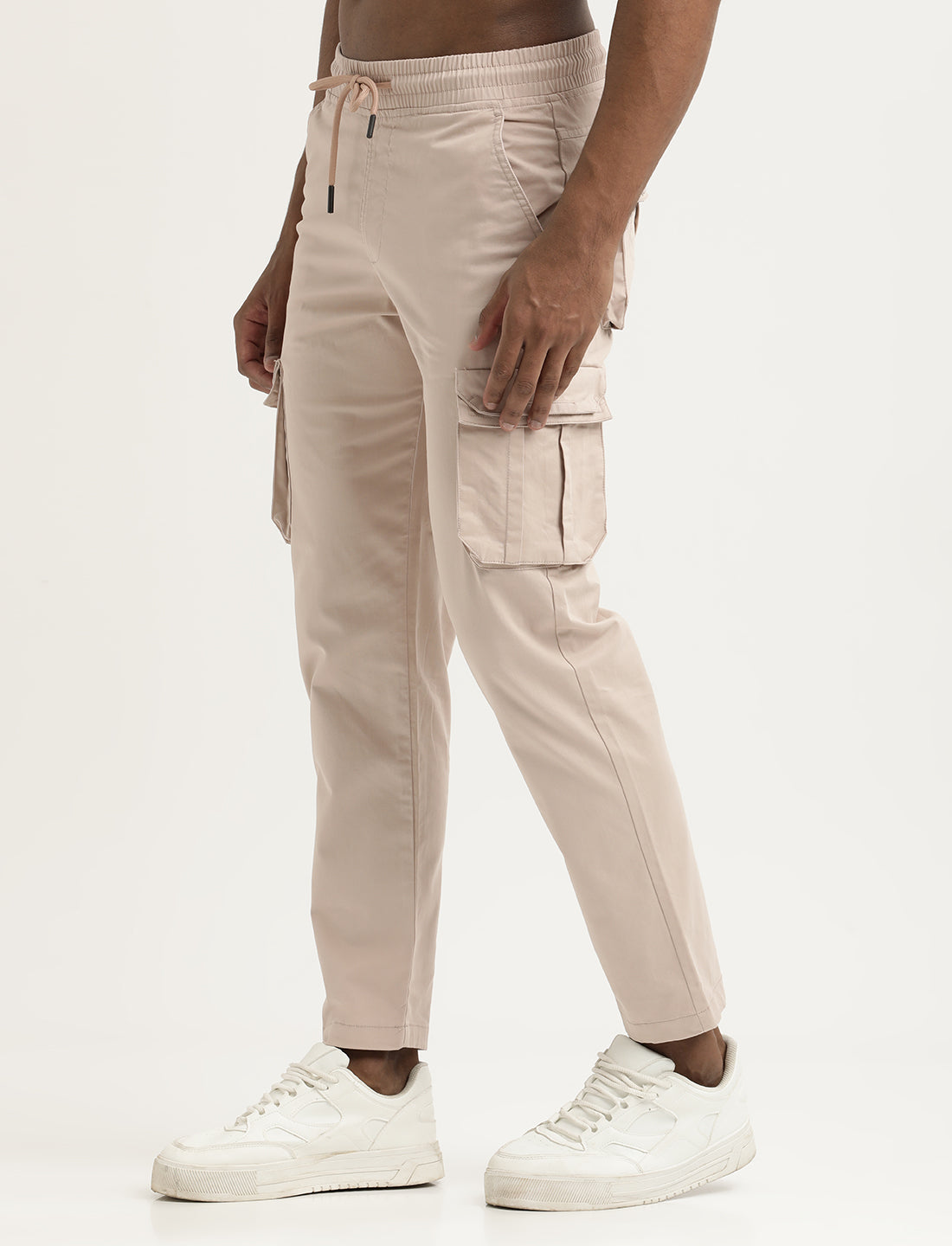 Cotton Cargo Trousers Pink