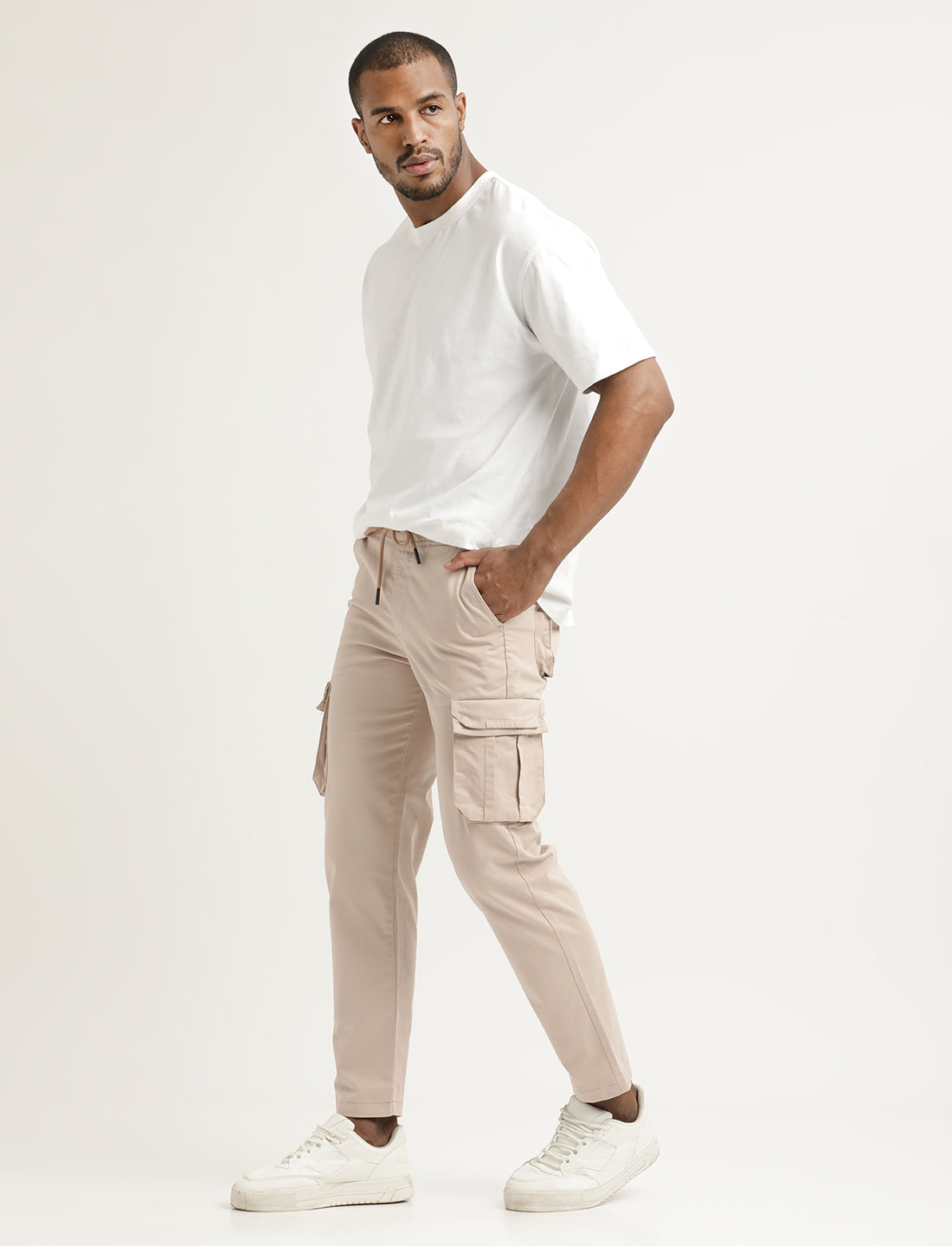 Cotton Cargo Trousers Pink