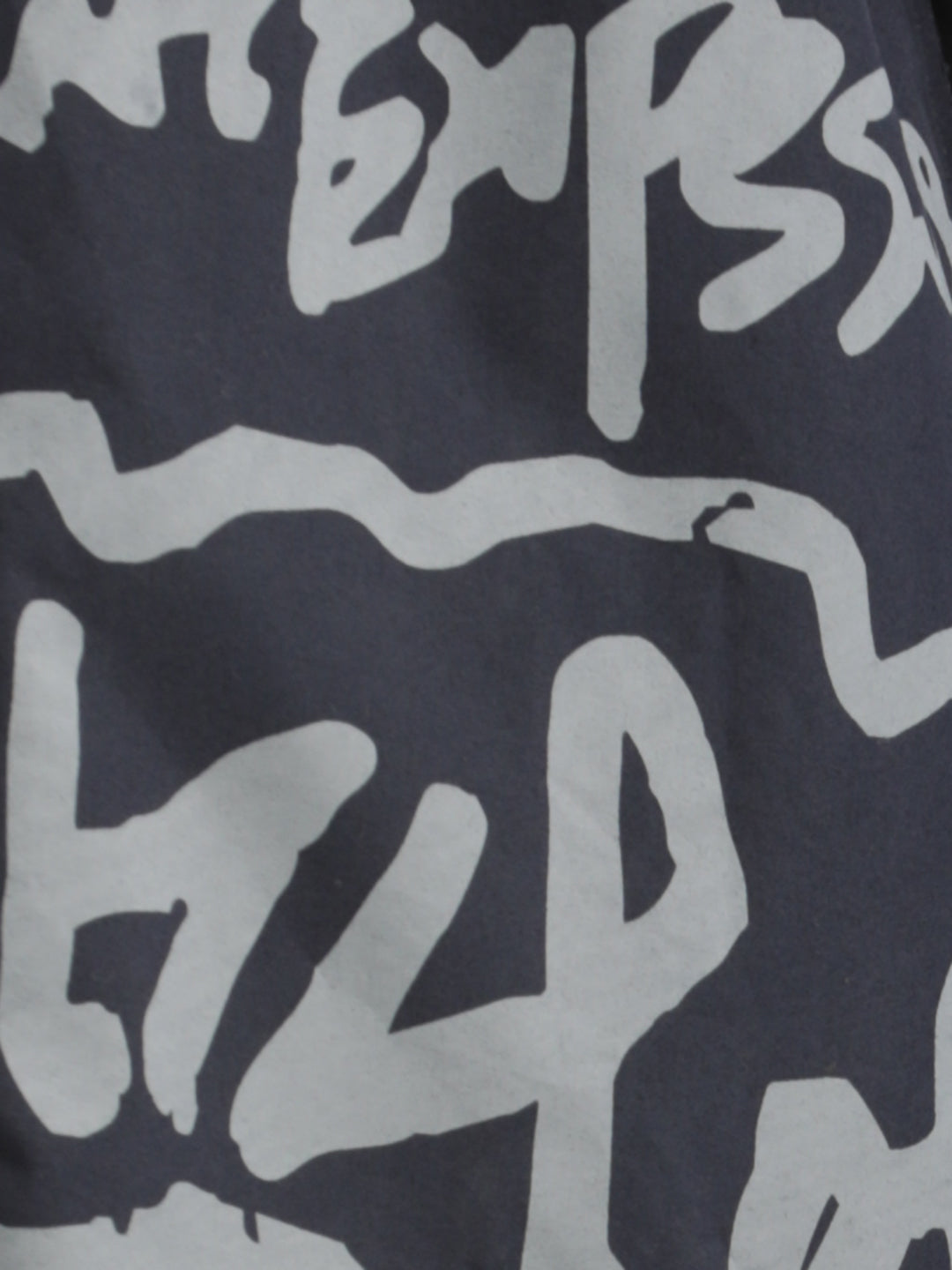 Oversized Cotton Shirt – Scribble Statement Navy