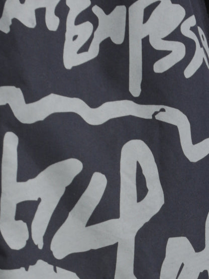 Oversized Cotton Shirt – Scribble Statement Navy