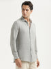 Textured Cotton Slim-Fit Shirt Grey