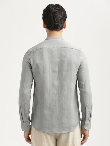 Self-Textured Cotton Shirt Grey
