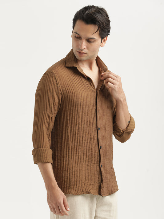 Feather Lite Nylon Shirt Brown