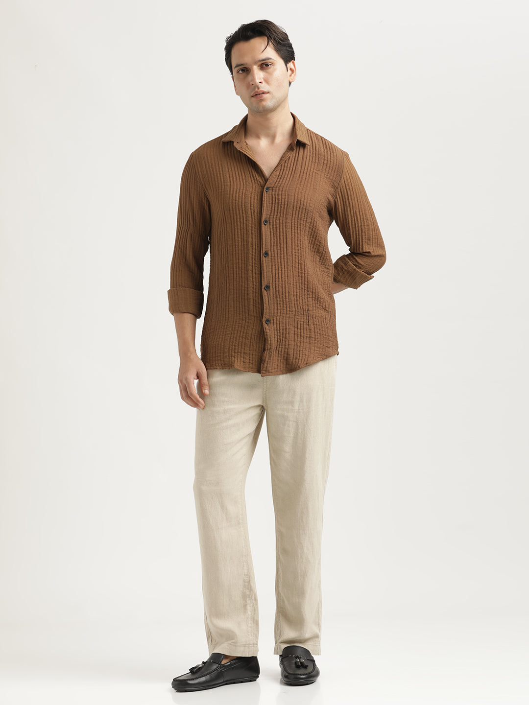 Feather Lite Nylon Shirt Brown