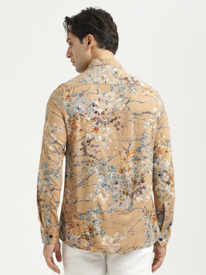 Printed Viscose Shirt Cream