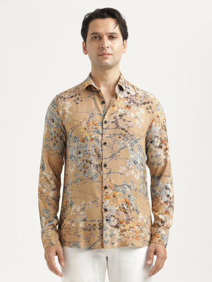 Printed Viscose Shirt Cream