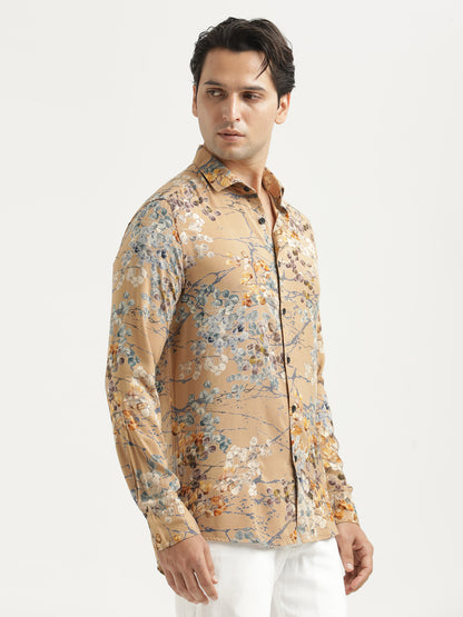 Printed Viscose Shirt Cream
