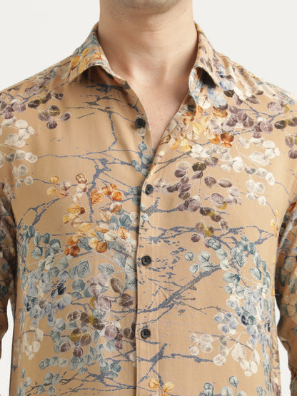 Printed Viscose Shirt Cream