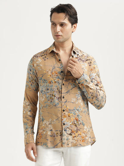 Printed Viscose Shirt Cream